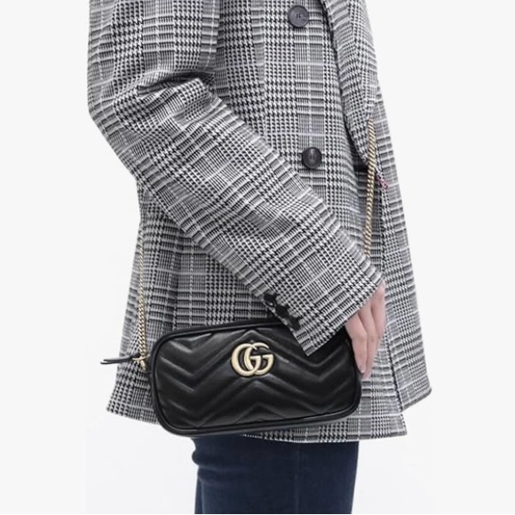 Gucci Women's Shoulder Bag, Mini Bag, Pochette, GG Marmont Quilted Leather - Picture 5 of 6